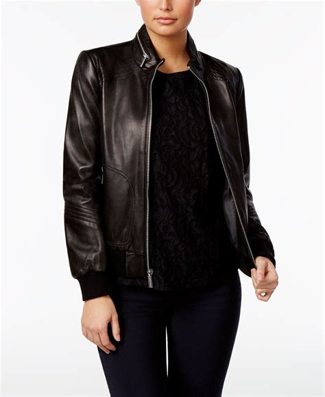 michael kors leather jacket women's|macy's Michael Kors jackets women's.